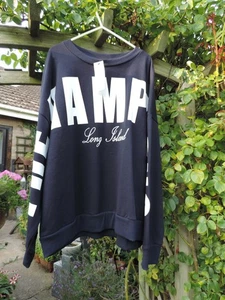 LONG ISLAND 'THE HAMPTONS' NAVY BLUE OVERSIZED SWEATSHIRT BNWT - Picture 1 of 2