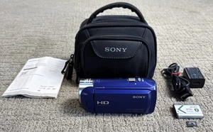 Sony HDR-CX240 Handycam Blue 9.2MP 54x Zoom Handycam w Bag Battery SD Card Works - Picture 1 of 20