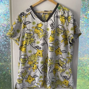 Disney Winnie the Pooh "Rumbly Tumbly" Scrub Top - Picture 1 of 5