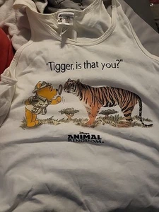 Vintage Disney World Winnie The Pooh Animal Kingdom Tank Top White Size L Used - Picture 1 of 5