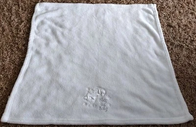 Difícil de Encontrar Little Beginnings Bless This Baby Clouds Moon Stars Manta Blanca 28"x30" Foto 1 de 4