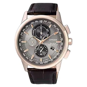 Reloj Café Citizen Hombre Eco Drive Cronógrafo Hora Mundial Radiocontrolado. - Imagen 1 de 4