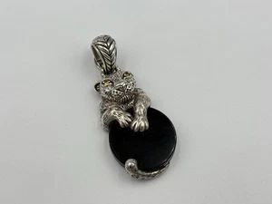 JAI by John Hardy Sterling Black Onyx Citrine Panther Pendant Enhancer - Picture 1 of 6