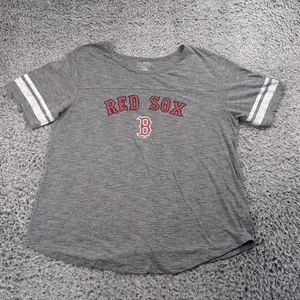 Boston Redsox Shirt Women 2XL XXL Gray MLB Baseball Lounge Graphic Tee Casual - Picture 1 of 6