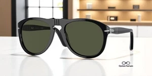 Occhiali da sole uomo PERSOL PO0649 95 31 nero verde 52 mm - Foto 1 di 2