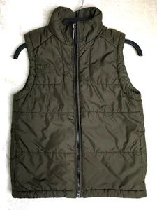 Chaleco Columbia Niños Jóvenes 10/12 Verde Oliva Cremallera Frontal y Bolsillos Exterior Logo - Imagen 1 de 8