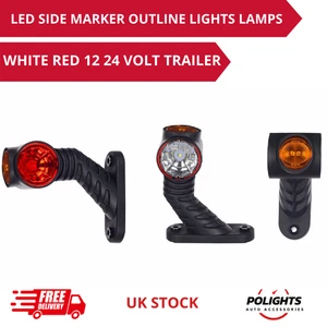 Lámparas LED laterales marcadoras/contorno rojo blanco 12-24 V para camión, remolque, 2 un. - Imagen 1 de 6