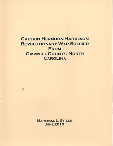 Captain Haralson Revolutionärer Krieg Soldat Caswell NC Militär Genealogie Buch - Bild 1 von 2