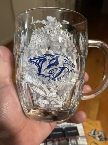 Nashville Predators 16oz NHL Glass Mason Mug Cover