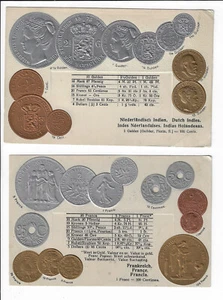 2 French & Netherlands Coinage Postcards Embossed p2031 - Picture 1 of 2