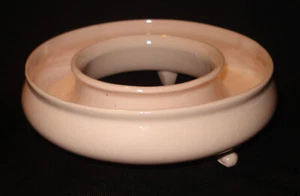 Vaso fioriera vintage rosa arte ceramica tre piedi tondo stretto posa MCM - Foto 1 di 3