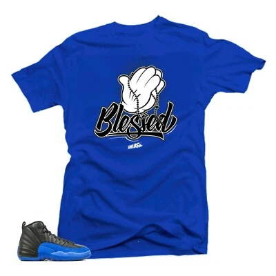Shirt to Match Jordan 12 Game Royal Sneaker tees-Blessed Royal