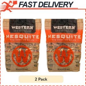 Western Premium BBQ Products Mesquite BBQ Smoking Chips, 360 Cu in Free Shipping - Picture 1 of 12