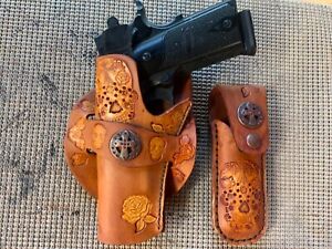 Handmade Leather 1911 LH Holster & Mag Pouch 