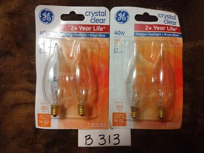 4 GE 40 W Clear Outdoor Postlight Brass Candelabra Base  - Image 1 of 2