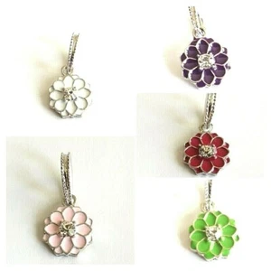 *UK* UNIQUE SILVER CZ CENTRE FLOWER EUROPEAN DANGLE CHARM BEAD OR PENDANT - Picture 1 of 5