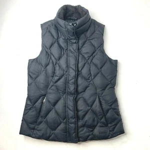 Eddie Bauer EB 650 Goose Down Puffer Vest Women's XS Black Quilted Zip Snaps - Picture 1 of 7