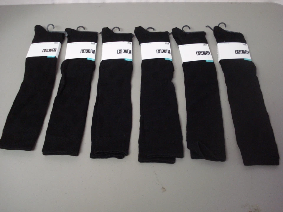 NWT Women's Hue Luster Dot Knee Socks One Size Black 6 Pair #741J - Image 1 of 1