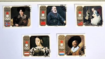 SHARJAH 1972 - UAE. Winners Sapporo Winter Olympic Games - Paintings Used set VF - Image 1 of 2