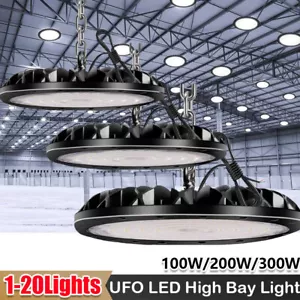 UFO LED High Bay Light Low Bay Warehouse Garage Industrial Lamp 100W/200W/300W - Picture 1 of 14