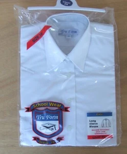 Niñas de 5-6 años talla 26 in manga larga cuello corbata blusa blanca - Imagen 1 de 2