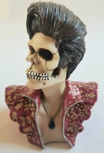 Elvis Presley Skull Skeleton Zombie Figurine Resin Vest NEW w/ Box Vintage - Picture 1 of 5