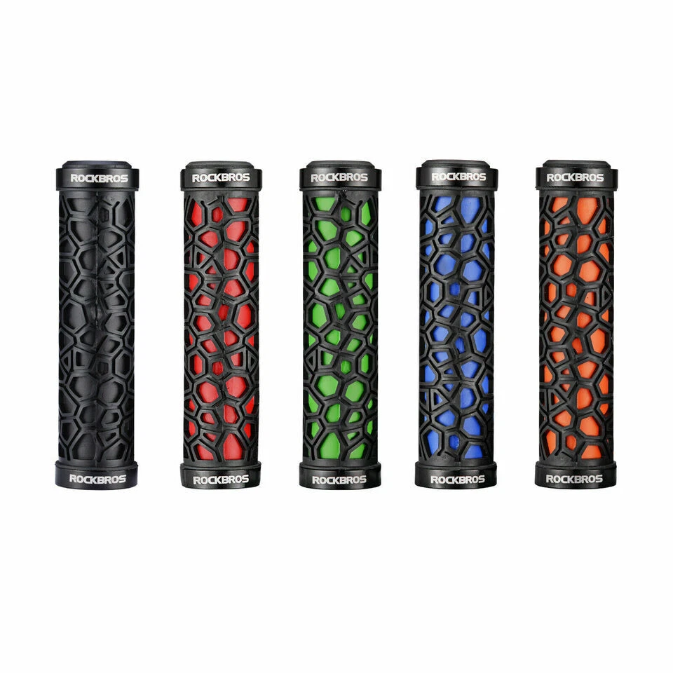 ROCKBROS Mountain Bike Handlebar Grips Bicycle Double Lock-on Rubber Grip 2.22cm - Image 1 of 4