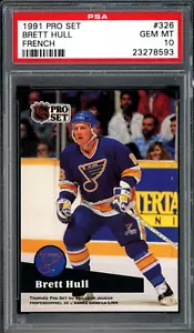 1991-92 Pro Set Hockey #326 Brett Hull Player of The Year PSA 10 GEM MINT French - Picture 1 of 2