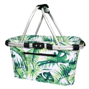 Genuine! SACHI Two Handle Collapsible Carry Basket 49 x 27 x 25cm Jungle Leaf! - Picture 1 of 2