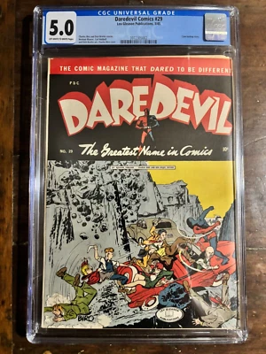 DAREDEVIL #29 CGC 5.0 5/1945 PUBLICACIÓN LEV GLEASON CÓMIC EDAD DE ORO Foto 1 de 4