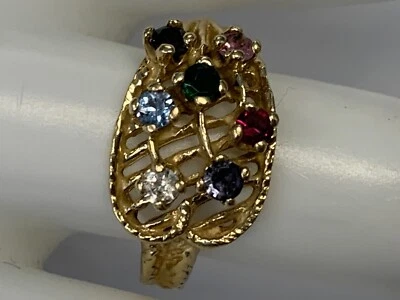 ESTATE 14k yellow  gold MOTHERS DAY ring  JAN - FEB -- NOV- APR-MAY -JULY- SEPT- - Image 1 of 4