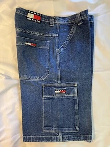 Pantalones Cortos Y2K Tommy Hilfiger De Gran Tamaño Sueltos Pierna Ancha Patinador Carga Jean - Imagen 1 de 10