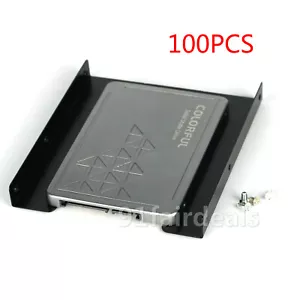 100x2.5" to 3.5" Bay SSD Metal Hard Drive HDD Mounting Bracket Adapter Dock Tray - Picture 1 of 7