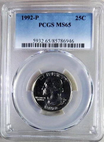 1992 P Washington Quarter PCGS MS65 Cover