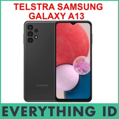 TELSTRA SAMSUNG GALAXY A13 4G 4GX 128GB BLACK ANDROID 6.6″ SCREEN MOBILE PHONE - Image 1 of 4