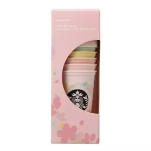 RARE Starbucks Reusable Cup 5PCS SET SAKURA 2020 473ml Exclusive to JAPAN - Picture 1 of 7
