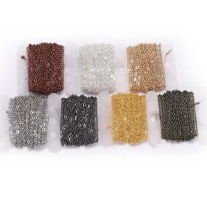 5 Meters Metal Flat Cable O Link Chain 1.5mm 2.5mm 3.5mm Gold Silver DIY Jewelry - Picture 1 of 13