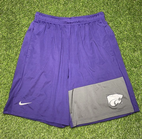 Nike Dri Fit Kansas State Wildcats Basketball Practice Shorts Size M Purple Gray Cover