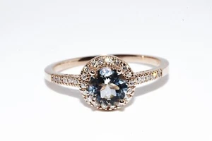 2 Ct Round Cut Simulated Aquamarine Wedding Women's Ring 14k Yellow Gold Plated - Picture 1 of 4