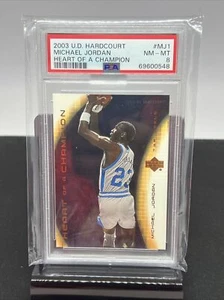 2003 Upper Deck Hardcourt Michael Jordan #MJ1 PSA 8 NMINT Heart of a Champion - Picture 1 of 2