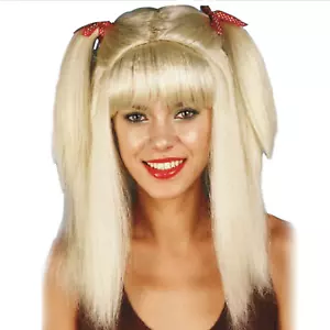 Peluca rubia Baby Spice Pigtails Three's Company hija del agricultor Harley OS Quinn - Imagen 1 de 4