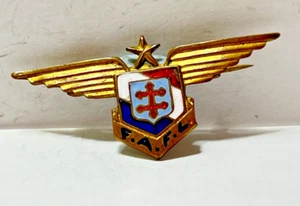 WWII Free French Air Force Enamel Sweetheart Brooch Wings Badge 45 x 21 mm - Picture 1 of 3