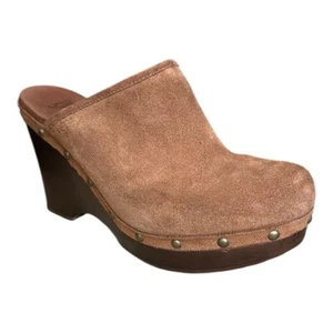UGG Australia 'Marsalis' Clog Chestnut Suede Wedge Mules Women's Size US 9 EU 40 - Picture 1 of 15