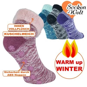 Kurze Kuschelsocken superflausch mit ABS Noppen Winter Homesocks 4-8 Paar - Bild 1 von 8