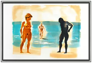 Eric Fischl große original Strand handsignierte Radierung Aquatinta weiblich figurativ - Bild 1 von 6