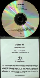 THE GORILLAZ- Doncamatic RARE 2 track PROMO CD (NM 2010) Damon Albarn Blur - Picture 1 of 2