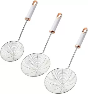 Spider Skimmer Strainer Ladle Deep Frying Chinese Spoon and Stainless Steel Wire - Picture 1 of 7