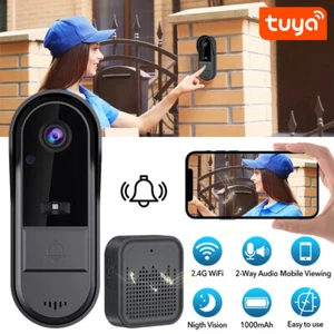 Wireless WiFi Doorbell Camera with 2-Way Audio Video Camera Door Bell Chime TUYA - Picture 1 of 12