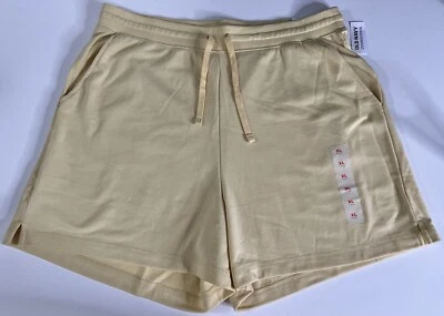 Old Navy Women's Sweat Shorts XL Extra High Rise Drawstring Vintage Yellow NWT  - Image 1 of 4