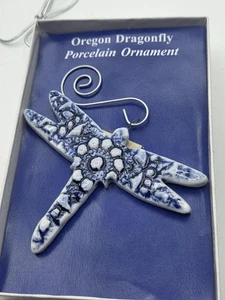 vintage Oregon porcelain blue Dragonfly decorative Ornament - Picture 1 of 5